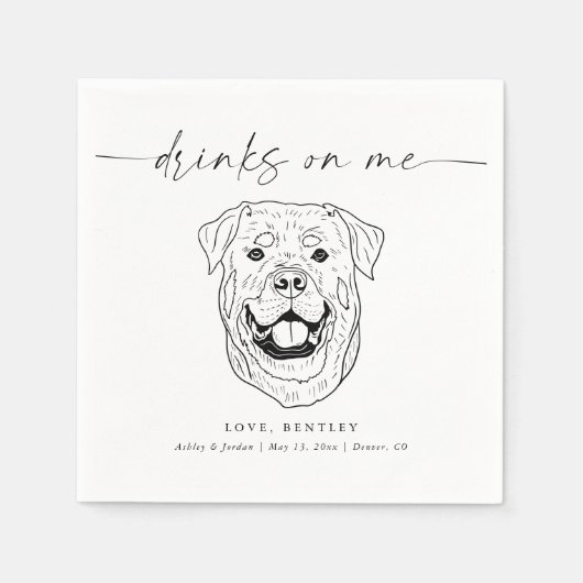 WÄHLEN SIE IHREN HUND Hochzeitshungstoße auf mir. Serviette (Vorderseite)