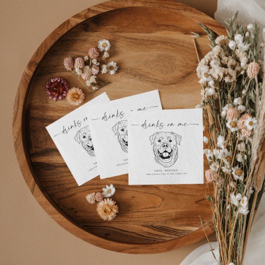 WÄHLEN SIE IHREN HUND Hochzeitshungstoße auf mir. Serviette