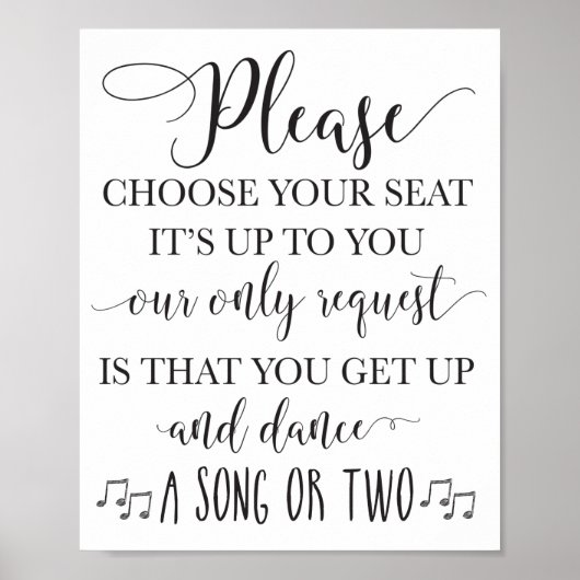 Wählen Sie Ihren Sitzplatz aus und gehen Sie auf u Poster (Vorne)