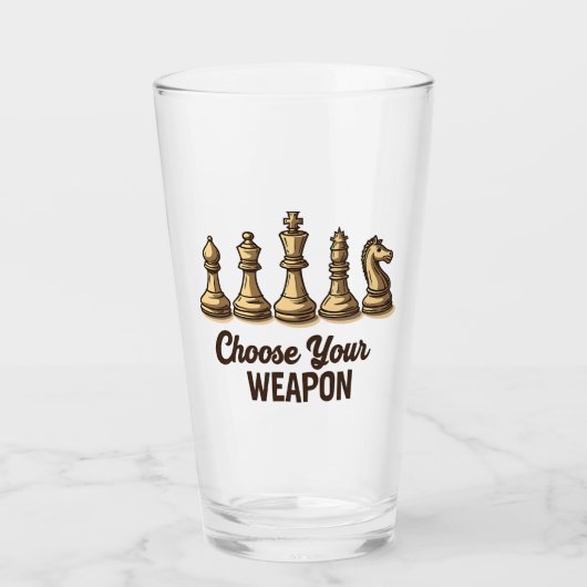 Wählen Sie Ihren Weapon Funny Schach Pieces Player Glas (Vorderseite)