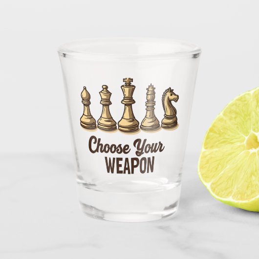 Wählen Sie Ihren Weapon Funny Schach Pieces Player Schnapsglas (Vorderseite)
