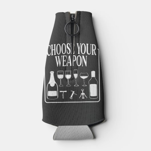 Wählen Sie Ihren Weapon Funny Wine Lover Drinker Flaschenkühler (Rückseite)
