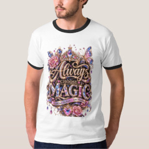 Wählen Sie immer das magische funkelnde Kristallde T-Shirt