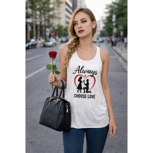 Wählen Sie immer Liebe Bella+Leinwand Rückfahrt Ta Tank Top