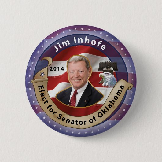 Wählen Sie Jim Inhofe für Senator von Oklahoma Button (Vorderseite)