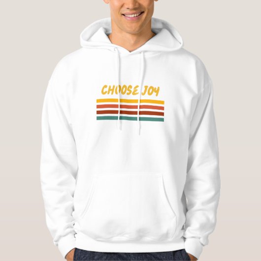 Wählen Sie Joy Bible Verse Farbenfrohe Retro Chris Hoodie (Vorderseite)