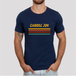 Wählen Sie Joy Bible Verse Farbenfrohe Retro Chris T-Shirt