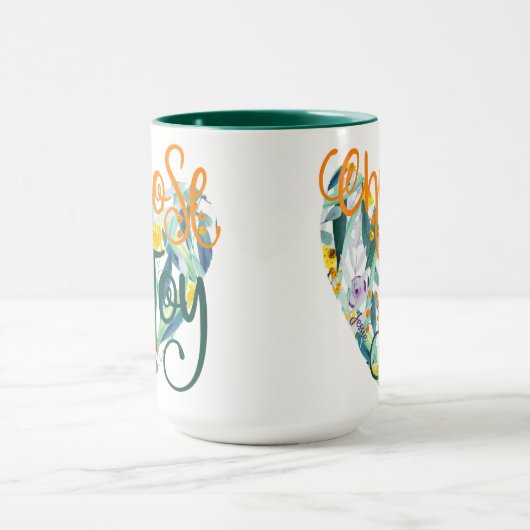 Wählen Sie Joy Floral Heart Name Tasse (Zentrum)