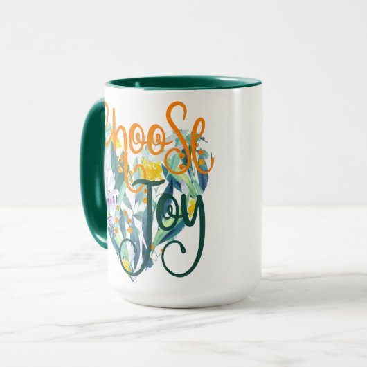 Wählen Sie Joy Floral Heart Name Tasse (Vorderseite Links)