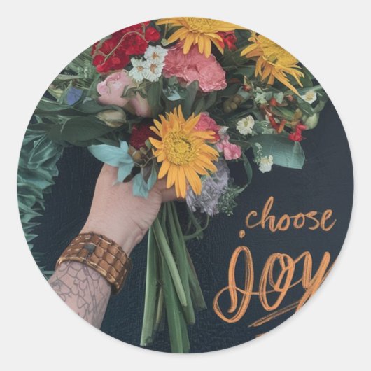 Wählen Sie Joy: Floral Round Stickers (Vorderseite)