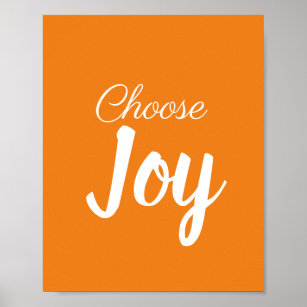 Wählen Sie Joy Girly Pastel Orange und White Moder Poster