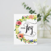 Wählen Sie Joy, mit Blume Postcard Postkarte (Stehend Vorderseite)