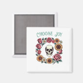 Wählen Sie Joy Skull und Blume Magnet (Vorderseite/Rückseite)