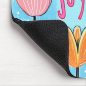 Wählen Sie Joy Whimsical Folk Art Floral Mousepad (Ecke)