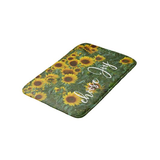 Wählen Sie Joziquote Sonnenblumen Feld Matching Badematte (Schrägansicht)