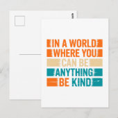 Wählen Sie Kindness - Inspirationstechnische Typog Postkarte (Vorne/Hinten)