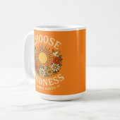 Wählen Sie Kindness Retro Floral Art Kaffeetasse (Vorderseite Links)