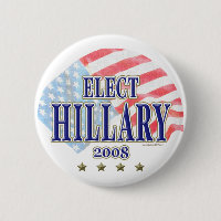 Wählen Sie Knopf Hillary 2008