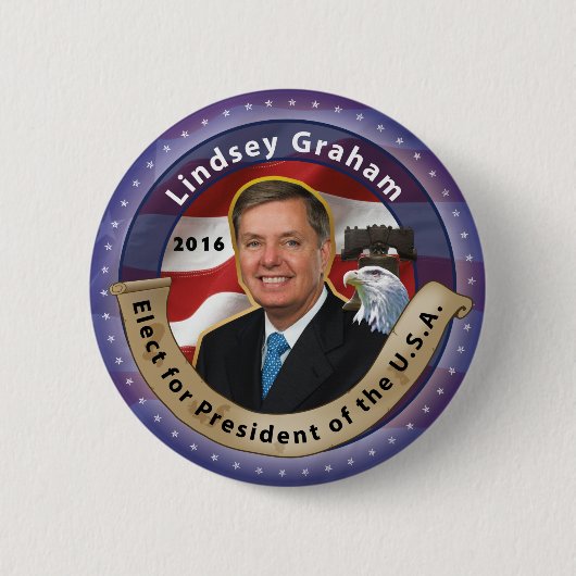 Wählen Sie Lindsey Graham für Präsidenten 2016 Button (Vorderseite)