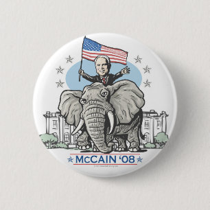 Wählen Sie McCain GOP-Elefanten 2008 Button