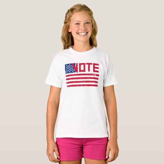 Wählen Sie mit US-Flagge. T-Shirt (Vorne ganz)