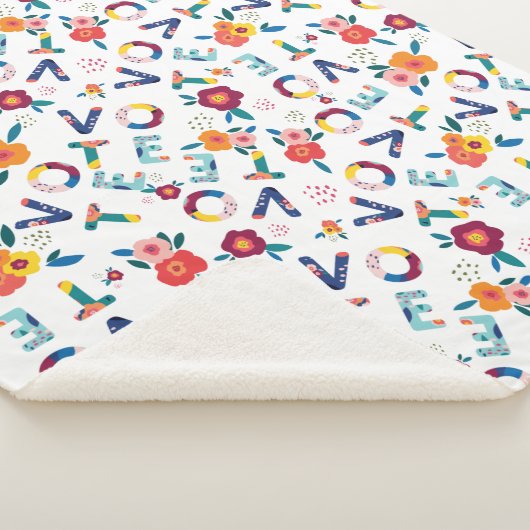 Wählen Sie Modernes Blumenmuster in blaugrünem Ros Sherpadecke (3/4)