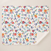 Wählen Sie Modernes Blumenmuster in blaugrünem Ros Sherpadecke (Vorderseite (Horizontal))