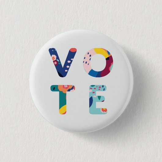 Wählen Sie Modernes Blumenmuster mit mehrfarbigen Button (Vorderseite)