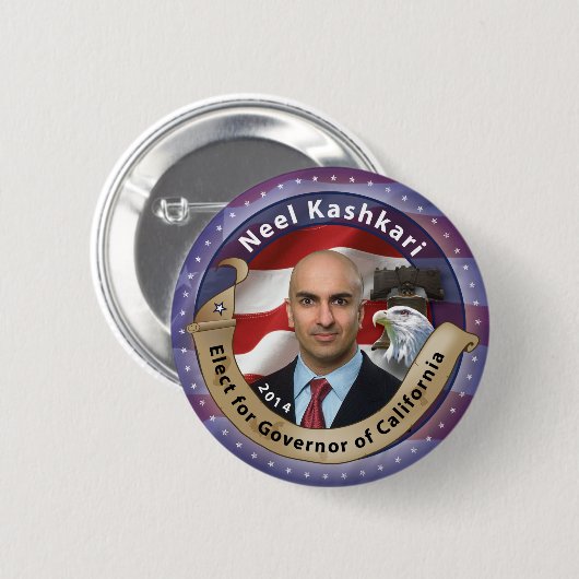 Wählen Sie Neel Kashkari für Gouverneur von Button (Vorne & Hinten)