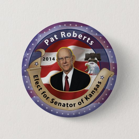Wählen Sie Pat Roberts für Senator von Kansas - Button (Vorderseite)