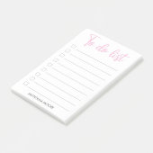 Wählen Sie Personalisiert aus, um Rosa handschrift Post-it Klebezettel (angewinkelt)