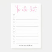 Wählen Sie Personalisiert aus, um Rosa handschrift Post-it Klebezettel (Vorderseite)