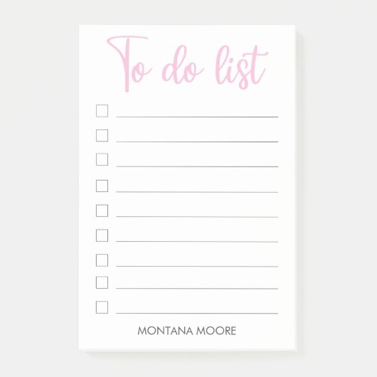 Wählen Sie Personalisiert aus, um Rosa handschrift Post-it Klebezettel (Vorderseite)