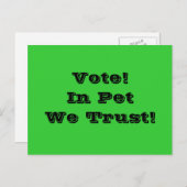 Wählen Sie Pet, auf das wir vertrauen Postkarte (Vorne/Hinten)