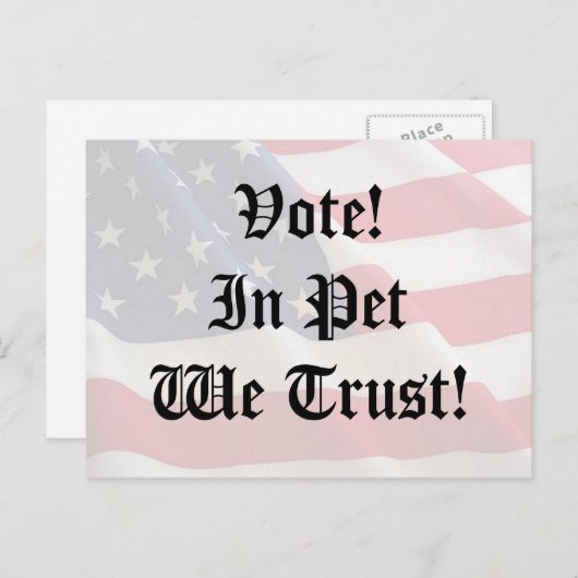 Wählen Sie Pet, auf das wir vertrauen Postkarte (Vorne/Hinten)