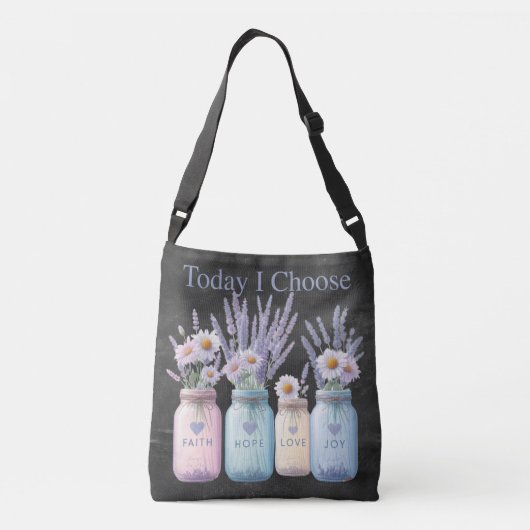 Wählen Sie Positivity Mason Jar Faith Hope Liebe & Tragetaschen Mit Langen Trägern (Rückseite)