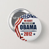 Wählen Sie Präsidenten Obama 2012 wieder Button (Vorne & Hinten)