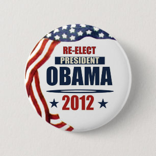 Wählen Sie Präsidenten Obama 2012 wieder Button