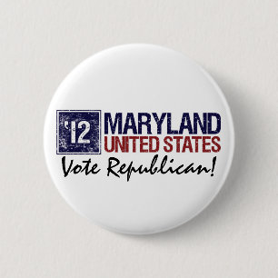 Wählen Sie Republikaner 2012 – Vintage Maryland Button