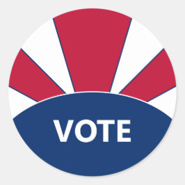 Wählen Sie Rot Weiß und Blau Sunburst Runder Aufkleber