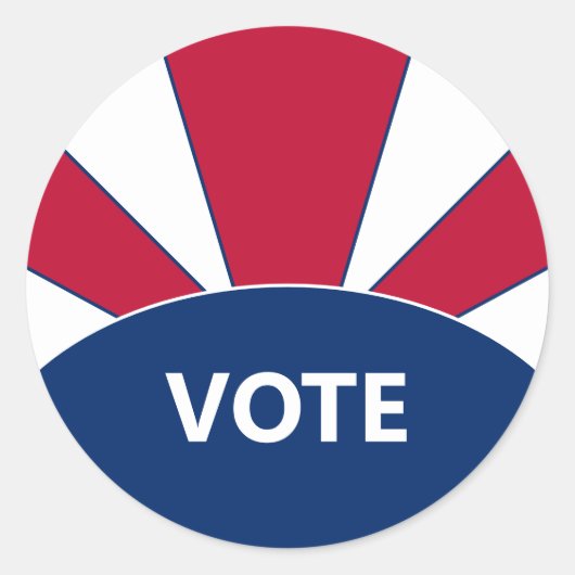 Wählen Sie Rot Weiß und Blau Sunburst Runder Aufkleber (Vorderseite)