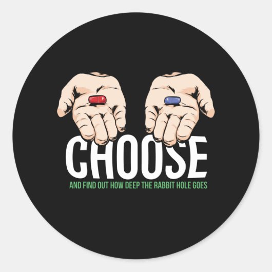 Wählen Sie Rote Pille - roter Pfeiler - Geschenk Runder Aufkleber (Vorderseite)