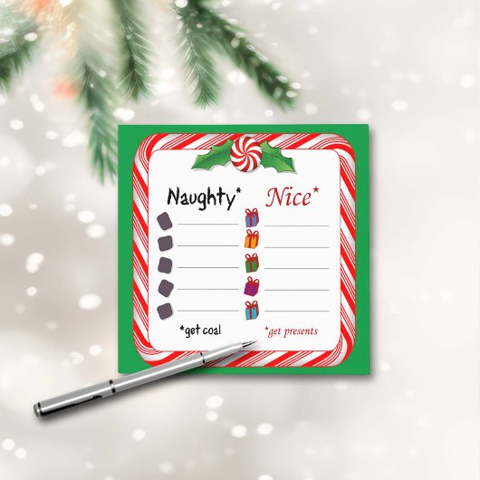 Wählen Sie Seiten! Naughty oder Nice Post-it Klebezettel