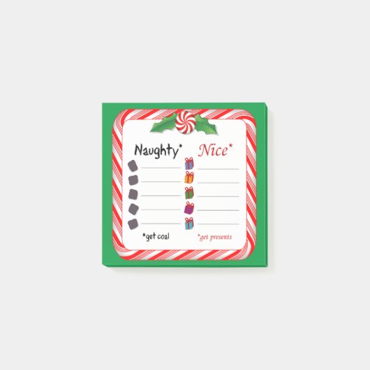 Wählen Sie Seiten! Naughty oder Nice Post-it Klebezettel (Vorderseite)