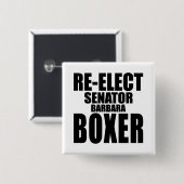 Wählen Sie Senator Barbara Boxer wieder Button (Vorne & Hinten)