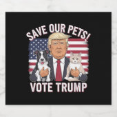 Wählen Sie Trump Rettete unsere Haustiere Katzen H Bierflaschenetikett (Einzelnes Label)