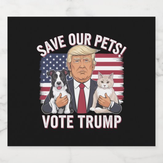 Wählen Sie Trump Rettete unsere Haustiere Katzen H Bierflaschenetikett (Einzelnes Label)