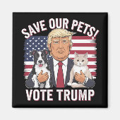 Wählen Sie Trump Rettete unsere Haustiere Katzen H Magnet (Vorne)