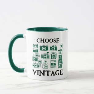 Wählen Sie Vintage Retro-Kamera-Collage Tasse