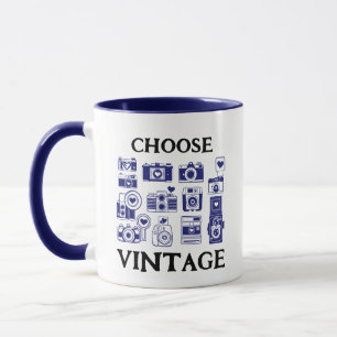 Wählen Sie Vintage Retro-Kamerakollektion aus. Tasse